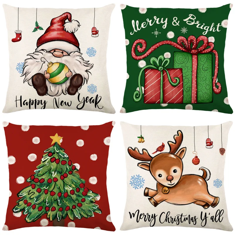 Christmas Pillow Covers Merry Christmas Cushion Cover Cotton Linen Bell Elk Santa Claus Decoration for Home 2023 New Year
Christmas Pillow Covers Merry Christmas Cushion Cover Cotton Linen Bell Elk Santa Claus Decoration for Home 2023 New Year
