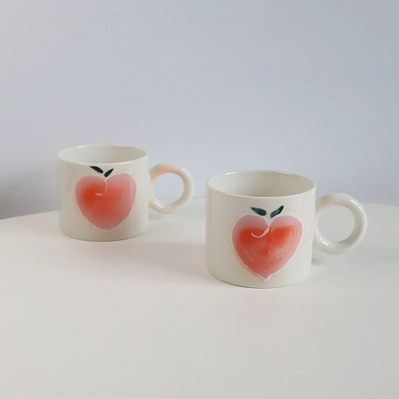 Peach Hand-painted Mug Creative Ceramic Coffee Cup Round Handle Household Watercolor Flowers Water Cup Breakfast Milk Couple Cup
Peach Hand-painted Mug Creative Ceramic Coffee Cup Round Handle Household Watercolor Flowers Water Cup Breakfast Milk Couple Cup
