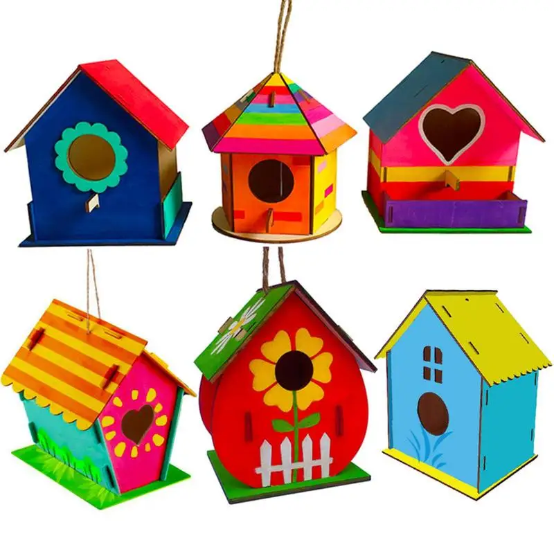 DIY Wooden Bird House Kit Painting Toys Hand Assembly Bird Nust Painting Doodling Brushes Painting Set Children Educational Toys
DIY Wooden Bird House Kit Painting Toys Hand Assembly Bird Nust Painting Doodling Brushes Painting Set Children Educational Toys
