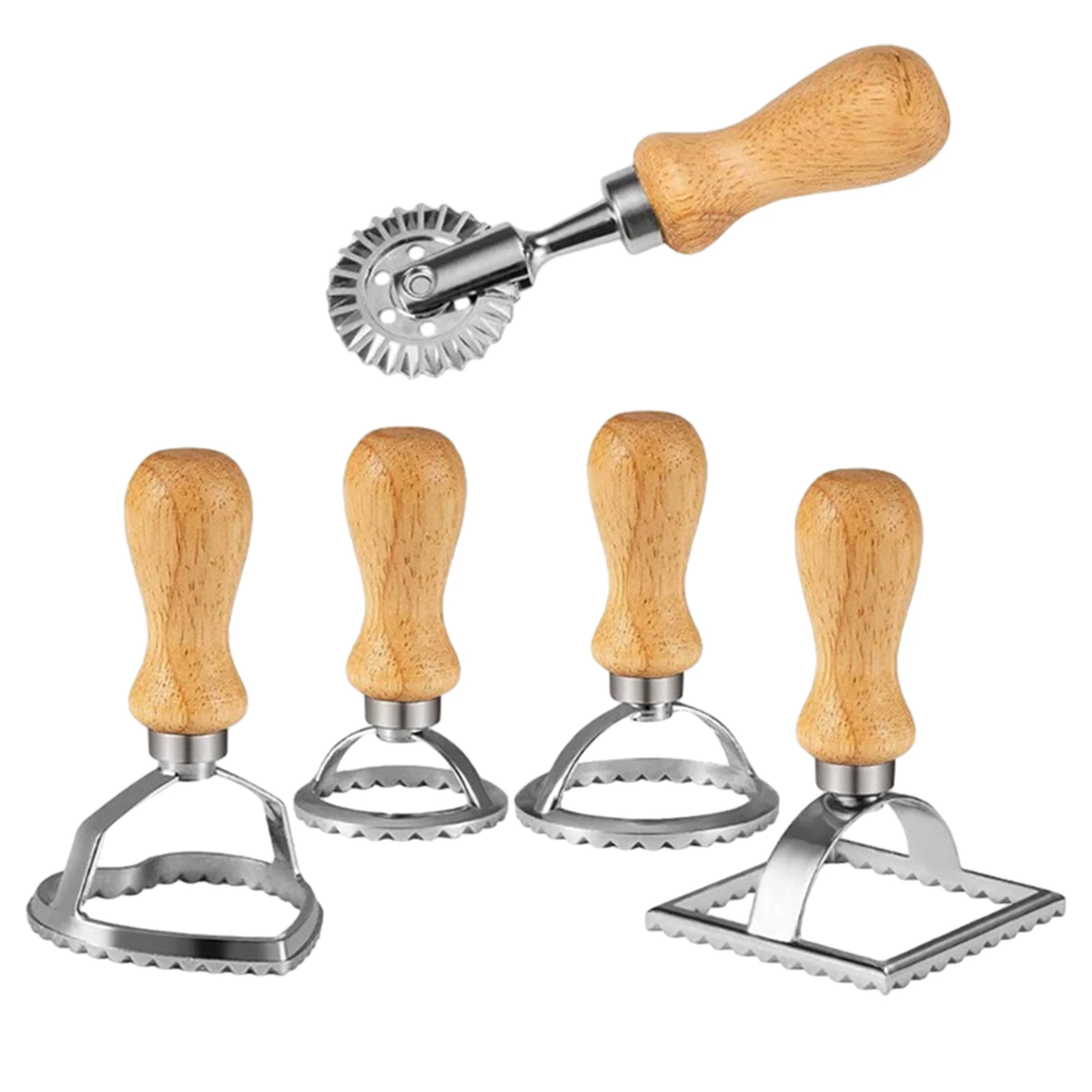 5pcs Ravioli Stamp Set For Kitchen Dumpling Wooden Handle Fluted Edge Pasta Restaurant Press Convenient Reusable Handheld
5pcs Ravioli Stamp Set For Kitchen Dumpling Wooden Handle Fluted Edge Pasta Restaurant Press Convenient Reusable Handheld