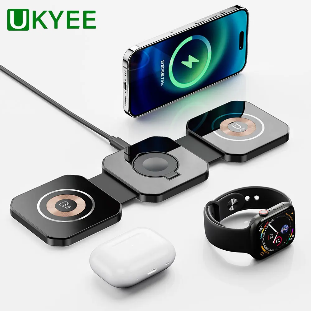 UKYEE 3 In 1Magnetic Wireless Charger Pad Stand Foldable for iPhone 15 14 Apple Watch AirPods 15W Fast Charging Dock Station
UKYEE 3 In 1Magnetic Wireless Charger Pad Stand Foldable for iPhone 15 14 Apple Watch AirPods 15W Fast Charging Dock Station
