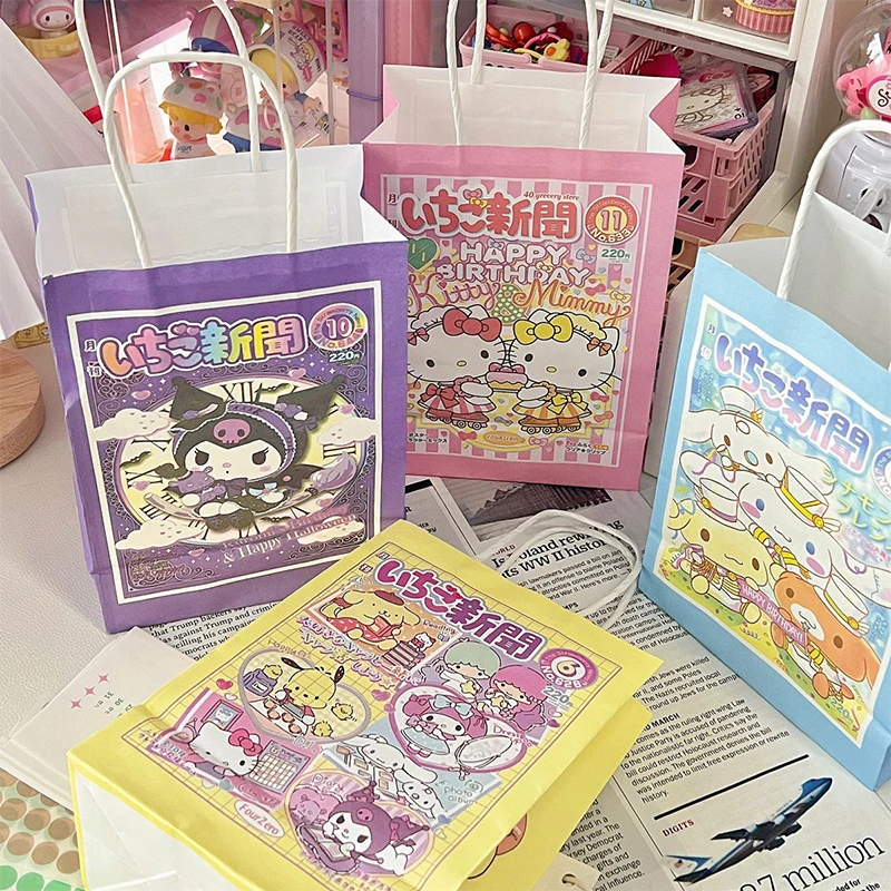 6Pcs Cute Sanrio Cartoon Handbag Melody Kuromi Hello Kitty Cinnamoroll Recyclable Kraft Paper Bag Festival Gift Bag Shopping Bag
6Pcs Cute Sanrio Cartoon Handbag Melody Kuromi Hello Kitty Cinnamoroll Recyclable Kraft Paper Bag Festival Gift Bag Shopping Bag