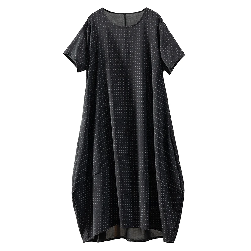 Loose Dotted 3D Vertical Cut Dress Black Design Irregular Vestido Feminino Mid-Calf O-Neck Short Sleeve Vestidos De Mujer
Loose Dotted 3D Vertical Cut Dress Black Design Irregular Vestido Feminino Mid-Calf O-Neck Short Sleeve Vestidos De Mujer