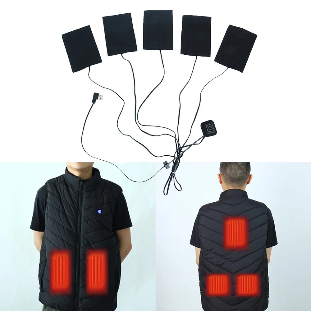 Electric Heated Jacket Heating Pad Winter Warm Jacket Heating Pad 5 In 1 Thermal Warm Heating Vest Pads For Outdoor Sports
Electric Heated Jacket Heating Pad Winter Warm Jacket Heating Pad 5 In 1 Thermal Warm Heating Vest Pads For Outdoor Sports