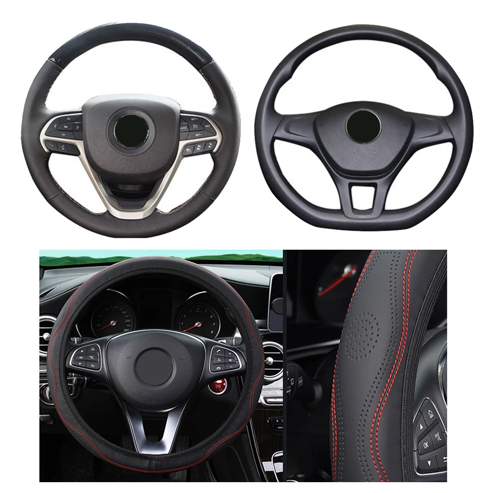 Durable Useful Car Steering Wheel Cover Comfortable For 15"/37-38CM Black and Red Four seasons General Good Grip
Durable Useful Car Steering Wheel Cover Comfortable For 15"/37-38CM Black and Red Four seasons General Good Grip
