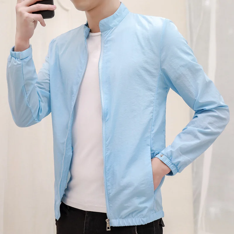Summer Thin Light Jacket Boy Korean Casual Sun Protection Blue Long Sleeve Stand Collar Oversized Jacket Coat 4xl Sportswear Man
Summer Thin Light Jacket Boy Korean Casual Sun Protection Blue Long Sleeve Stand Collar Oversized Jacket Coat 4xl Sportswear Man