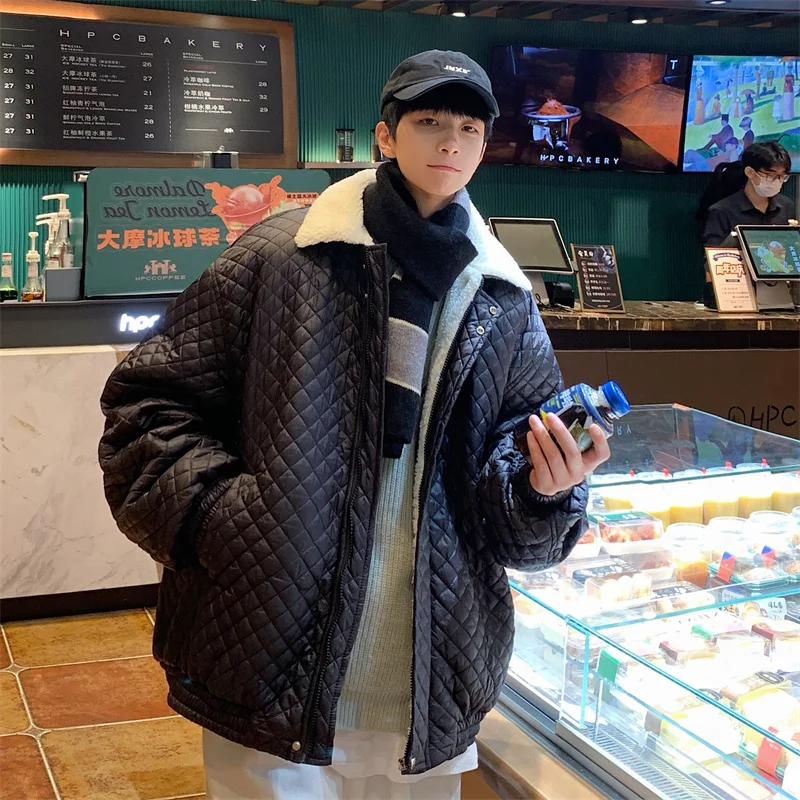 Winter Jacket Men Warm Fashion Beige Black Casual Plaid Thickened Coat Men Korean Loose Short Coat Mens Parker Clothes S-2XL
Winter Jacket Men Warm Fashion Beige Black Casual Plaid Thickened Coat Men Korean Loose Short Coat Mens Parker Clothes S-2XL