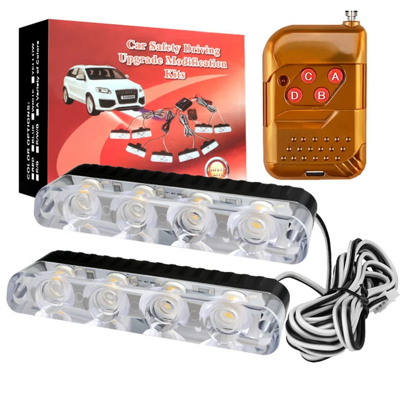1 Set 2*4 LED Car Strobe Warning Light With Wireless Remote Control Red And Blue Police Light 12V Ambulance Flashing Lights
1 Set 2*4 LED Car Strobe Warning Light With Wireless Remote Control Red And Blue Police Light 12V Ambulance Flashing Lights