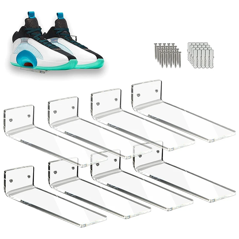 Floating Shoe Display Shelves For Wall Mount, Set Of 8-Clear Acrylic Floating Shelf For Showcase Sneaker Collection
Floating Shoe Display Shelves For Wall Mount, Set Of 8-Clear Acrylic Floating Shelf For Showcase Sneaker Collection