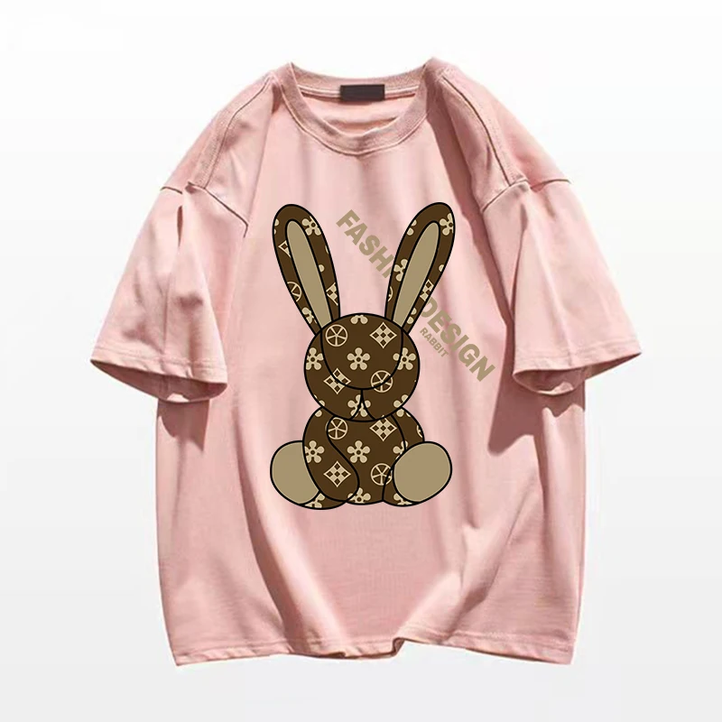 Luxury Cotton T-Shirt Men's Womens Fashion Brand Streetwear Solid Color Rabbit Printed Short Sleeve TShirt Couple Free shipping
Luxury Cotton T-Shirt Men's Womens Fashion Brand Streetwear Solid Color Rabbit Printed Short Sleeve TShirt Couple Free shipping