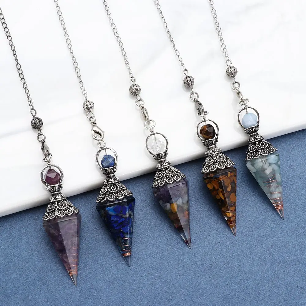 Crystal Therapy Hexagonal Pendulum Dowsing Pendulum Gemstone Chakra Crystal Pendant Neckalce Divination
Crystal Therapy Hexagonal Pendulum Dowsing Pendulum Gemstone Chakra Crystal Pendant Neckalce Divination