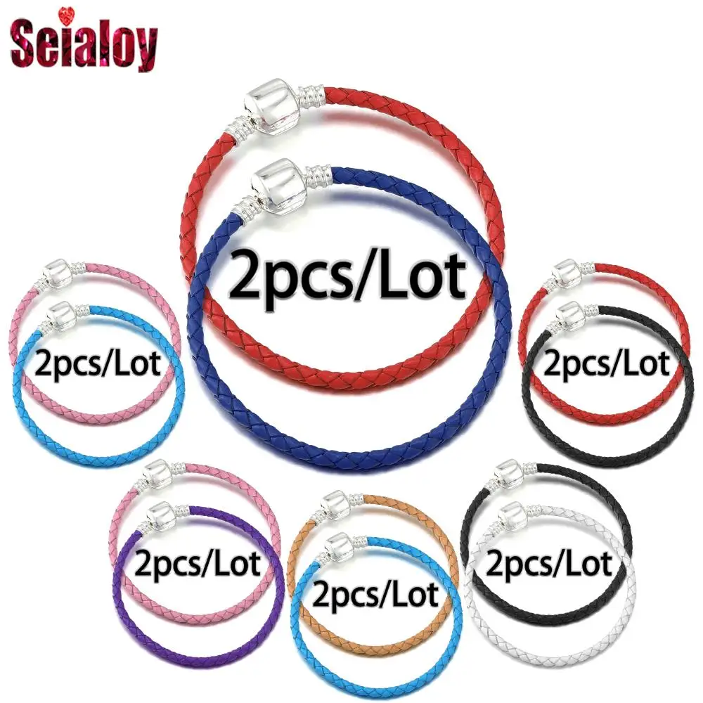 Seialoy 2-pack Round Buckle Genuine Leather Bracelets For Couple Friendship Diy Charm Bracelet Boy Girl Kid Beaded Bangle Gift
Seialoy 2-pack Round Buckle Genuine Leather Bracelets For Couple Friendship Diy Charm Bracelet Boy Girl Kid Beaded Bangle Gift