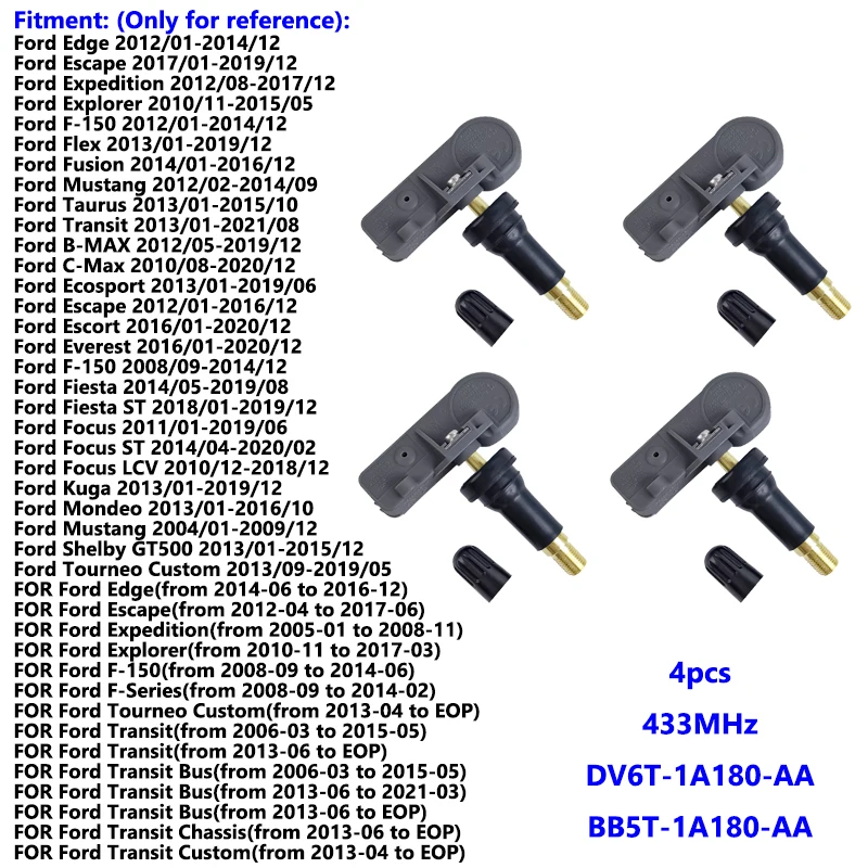 Автоматический датчик давления в шинах BB5T-1A180-AA для Ford Edge Escape Explorer F-150 Mustang B C-MAX Ecosport DV6T-1A180-AA 433 МГц TPMS 
Автоматический датчик давления в шинах BB5T-1A180-AA для Ford Edge Escape Explorer F-150 Mustang B C-MAX Ecosport DV6T-1A180-AA 433 МГц TPMS