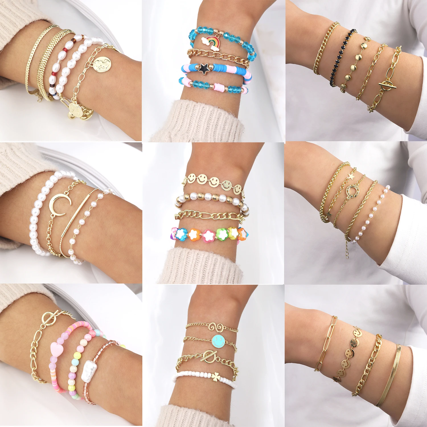 27 Styles Stacking Bracelet Set Acrylic Beads Copper Plated Bohemia Charm Strings Bracelets Set Fashion Women Men Chains Bangle
27 Styles Stacking Bracelet Set Acrylic Beads Copper Plated Bohemia Charm Strings Bracelets Set Fashion Women Men Chains Bangle