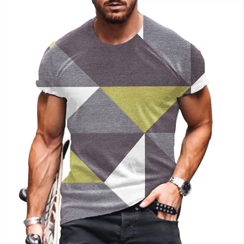 European and American Retro T-shirts Summer Men's Casual Geometric Pattern Short-sleeved Tops Round Neck Harajuku Streetwear
European and American Retro T-shirts Summer Men's Casual Geometric Pattern Short-sleeved Tops Round Neck Harajuku Streetwear