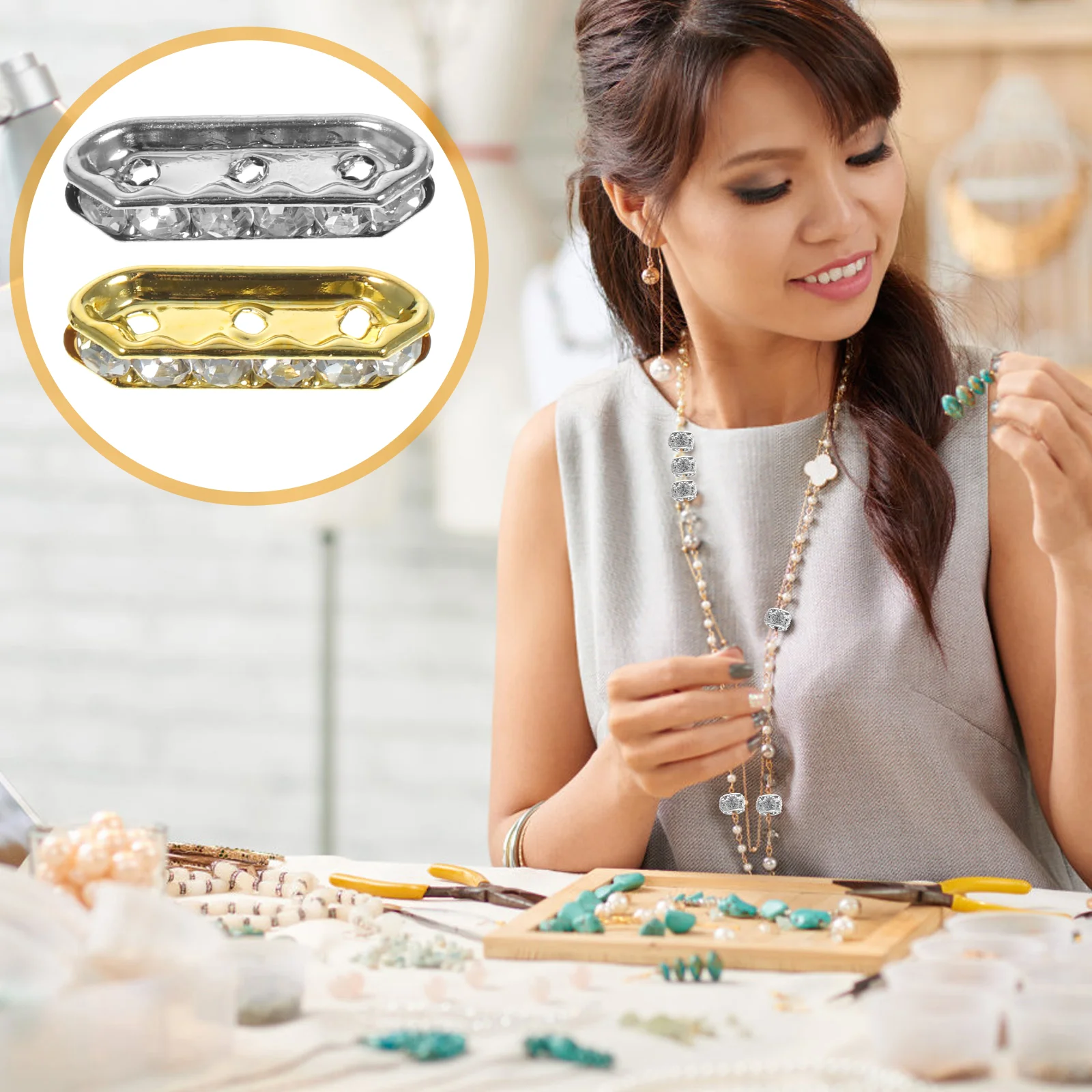 100Pcs Spacer Beads Charms Metal Beads Necklace Spacer Jewelry Making Spacer for Jewelry Making
100Pcs Spacer Beads Charms Metal Beads Necklace Spacer Jewelry Making Spacer for Jewelry Making