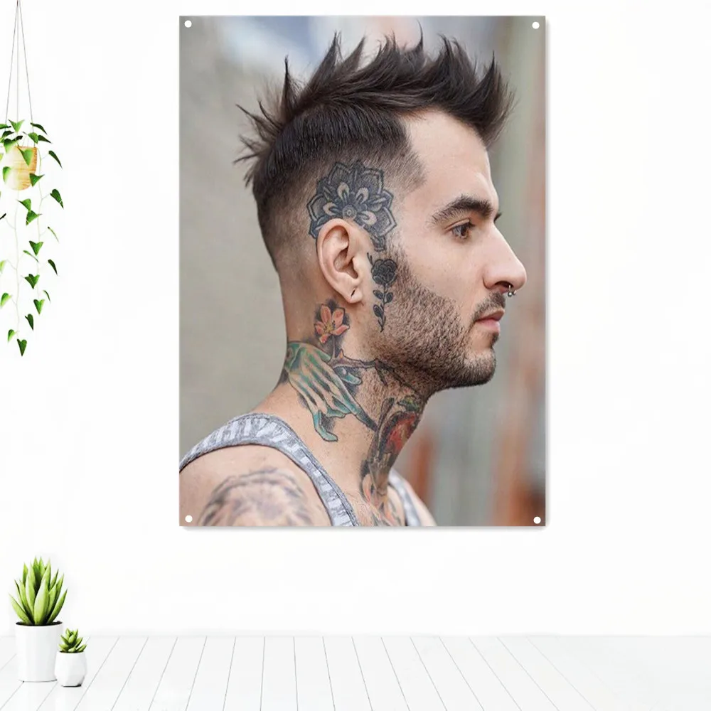 Men's Short Hairstyles Art Poster Tapestry Wall Hanging Flag Full Body Tattoo Artwork Barber Shop Wall Decor Painting Banner
Men's Short Hairstyles Art Poster Tapestry Wall Hanging Flag Full Body Tattoo Artwork Barber Shop Wall Decor Painting Banner