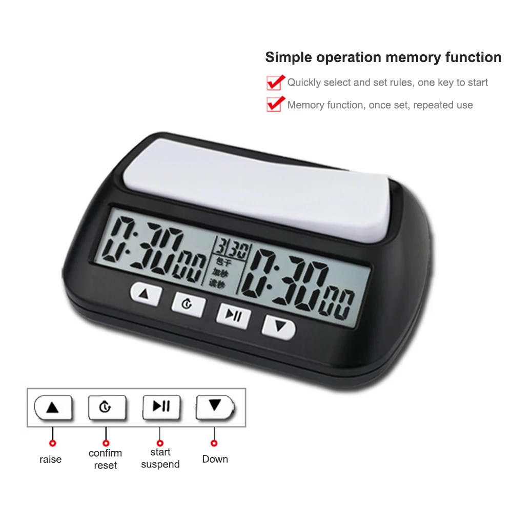 Professional Chess Clock Digital Watch Count Up Down Timer Board Game Stopwatch Portable Board Game Count Alarm Timer
Professional Chess Clock Digital Watch Count Up Down Timer Board Game Stopwatch Portable Board Game Count Alarm Timer