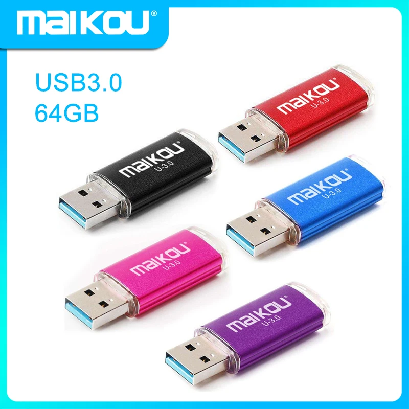 

Maikou Straight Plug Clear Cover USB3.0 Flash Drive Mobile U Disk Pen Drive 64GB
