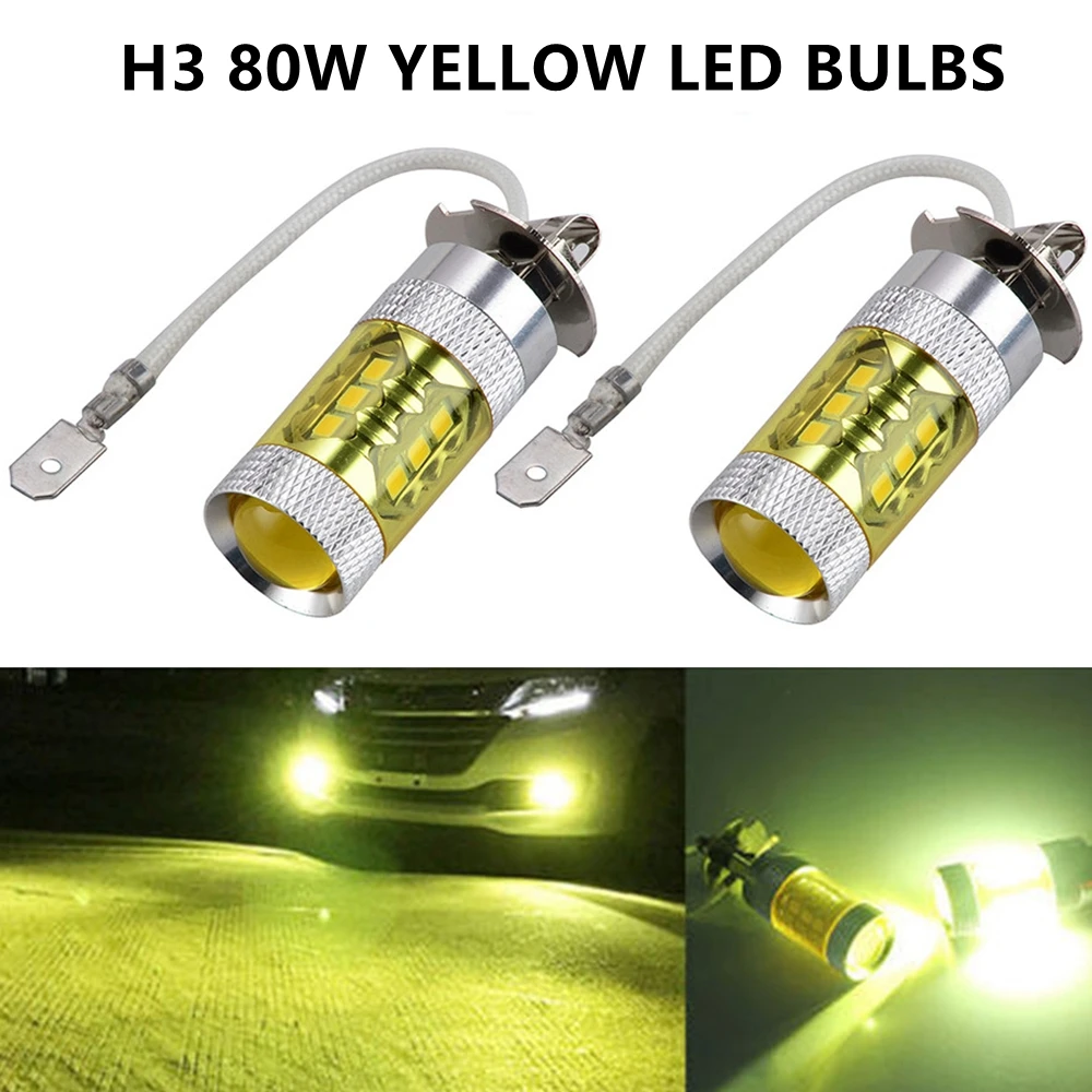 2pcs H3 LED Fog Light 12V 80W 3000K Yellow LED Car Fog Light High Power Bulb For Mazda Mitsubishi Nissan Toyota Auto Accessories
2pcs H3 LED Fog Light 12V 80W 3000K Yellow LED Car Fog Light High Power Bulb For Mazda Mitsubishi Nissan Toyota Auto Accessories