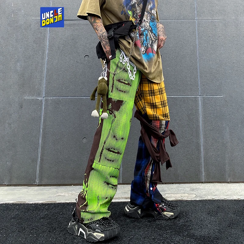 Брюки UNCLEDONJM мужские клетчатые, повседневные Асимметричные штаны в стиле хип-хоп, брюки в стиле пэчворк, модная уличная одежда 
Брюки UNCLEDONJM мужские клетчатые, повседневные Асимметричные штаны в стиле хип-хоп, брюки в стиле пэчворк, модная уличная одежда