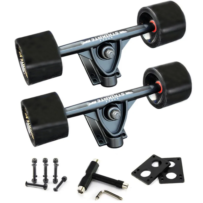 STRIKATE 2 Pcs 7 Inch Skateboard Bracket Kate Truck Longboard Truck Aluminum Alloy with 70X51mm Big Wheels
STRIKATE 2 Pcs 7 Inch Skateboard Bracket Kate Truck Longboard Truck Aluminum Alloy with 70X51mm Big Wheels