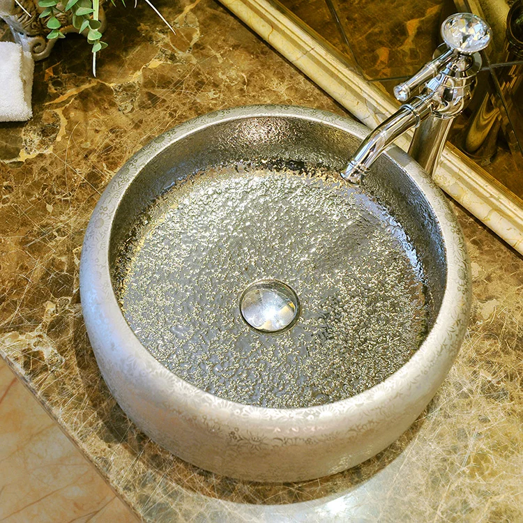 Counter Top Wash Basin Cloakroom Hand Painted Vessel Sink bathroom sinks deep basin sink ceramic wash basin glazed silver color
Counter Top Wash Basin Cloakroom Hand Painted Vessel Sink bathroom sinks deep basin sink ceramic wash basin glazed silver color