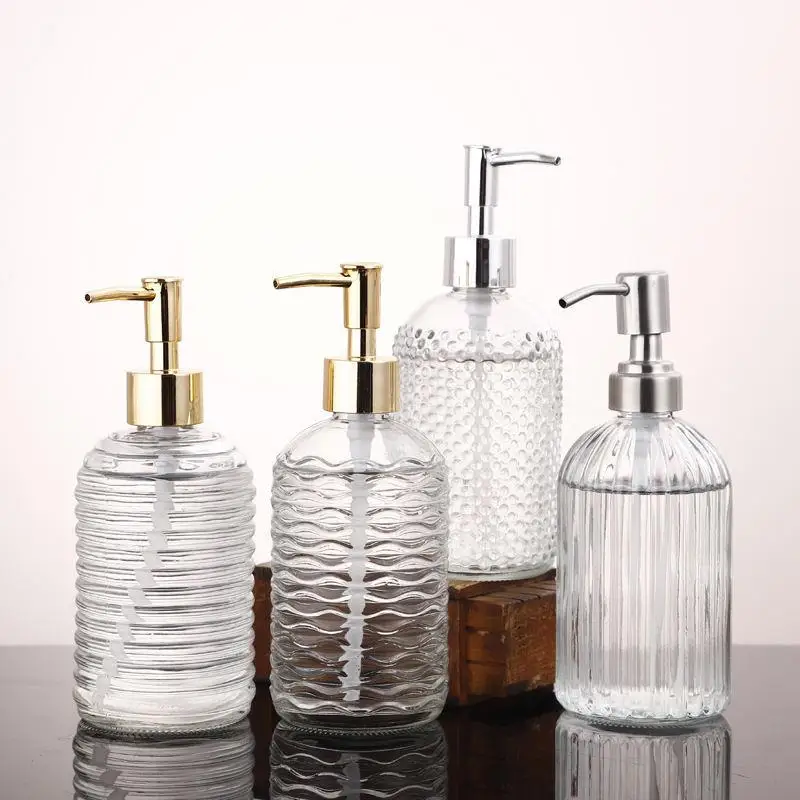 450ml Old Fashioned Clear Glass Manual Pressure Liquid Soap Dispenser for Bathroom Sink Large Capacity Non-slip Gold Silver
450ml Old Fashioned Clear Glass Manual Pressure Liquid Soap Dispenser for Bathroom Sink Large Capacity Non-slip Gold Silver