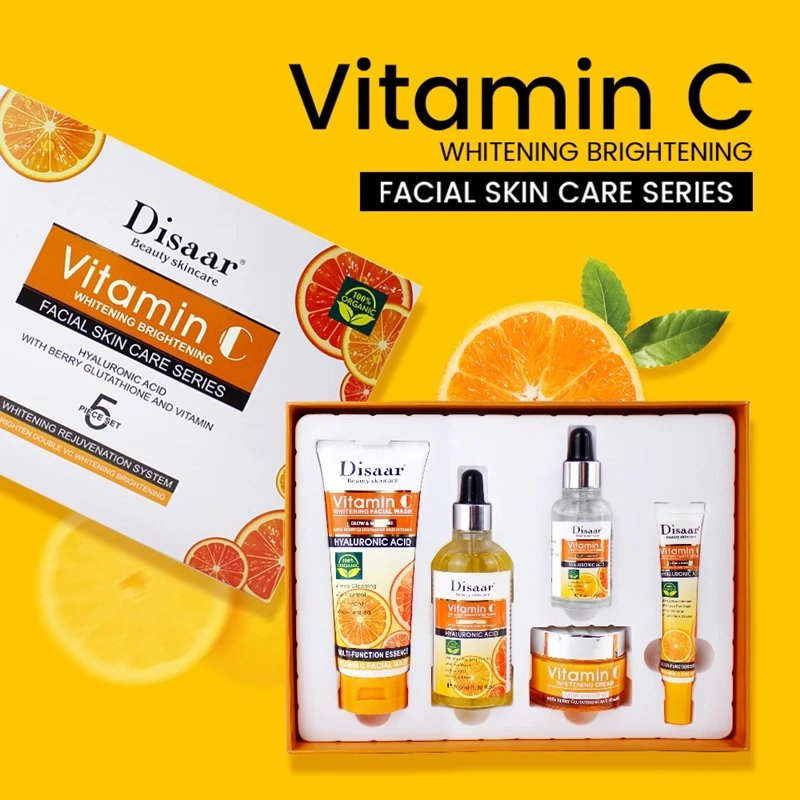 Disaar-Vitamin C Facial Brightening Treatment Set, Contains Cleanser 100ml, Toner 100ml, Serum 30ml, Cream 50ml, Eye Cream 25ml
Disaar-Vitamin C Facial Brightening Treatment Set, Contains Cleanser 100ml, Toner 100ml, Serum 30ml, Cream 50ml, Eye Cream 25ml