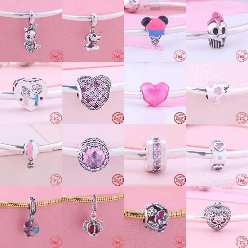 New 925 Silver Summer Ice Cream Fishtail Balloon Pink Flower Crown Heart Clip Beads Fit Original Pandora Charms Bracelet Jewelry
New 925 Silver Summer Ice Cream Fishtail Balloon Pink Flower Crown Heart Clip Beads Fit Original Pandora Charms Bracelet Jewelry