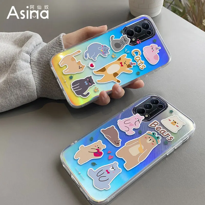 ASINA Laser TPU Case For OPPO Reno 3 4 5 6 Pro Shockproof Cute Cartoon Bear Soft Funda For Find X3 X2 Lite A9 A15 A72 Cat Capa
ASINA Laser TPU Case For OPPO Reno 3 4 5 6 Pro Shockproof Cute Cartoon Bear Soft Funda For Find X3 X2 Lite A9 A15 A72 Cat Capa