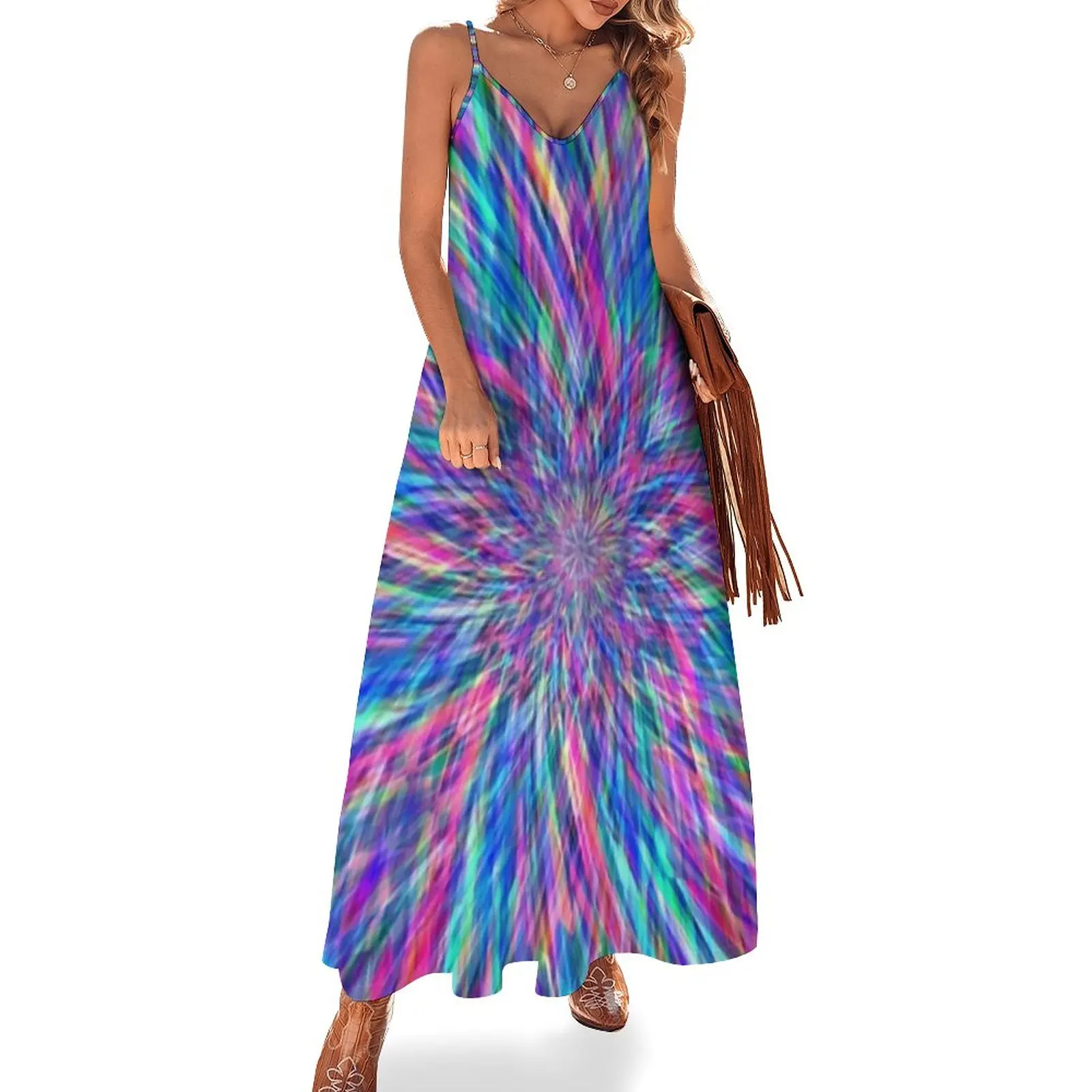 Colorful Tie Dye Dress Bright Light Print Maxi Dress V Neck Boho Beach Long Dresses Spaghetti Straps Stylish Big Size Clothing
Colorful Tie Dye Dress Bright Light Print Maxi Dress V Neck Boho Beach Long Dresses Spaghetti Straps Stylish Big Size Clothing