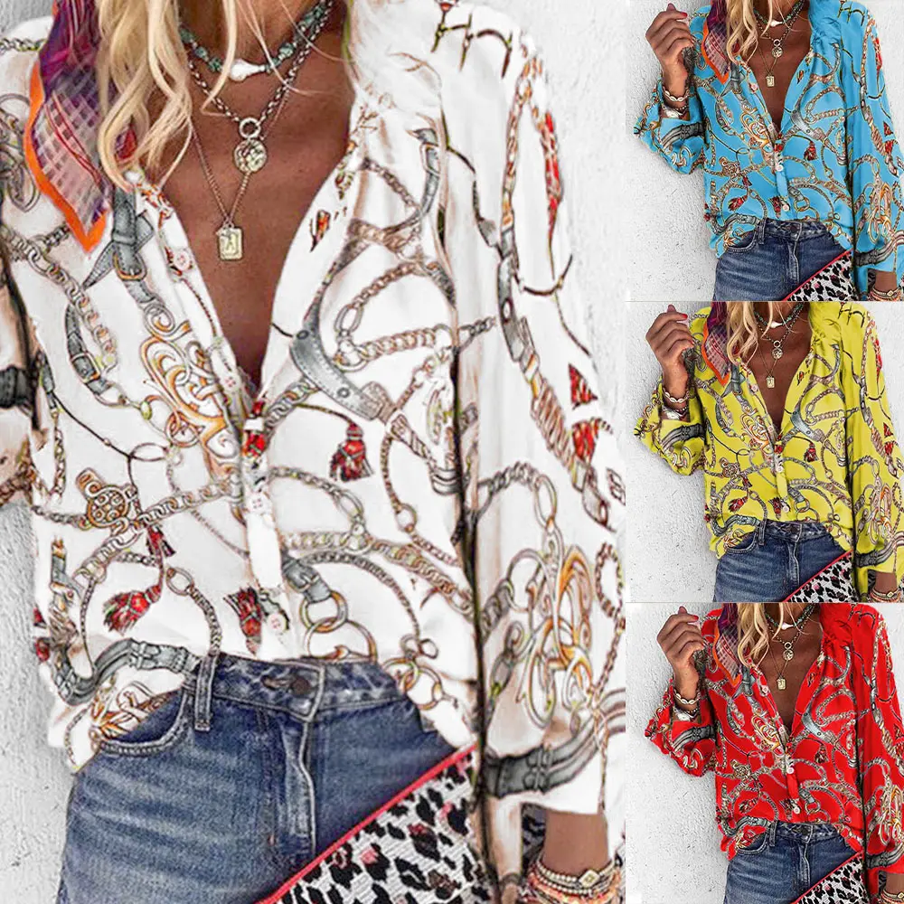Women Boho Floral V-Neck Long Sleeve Spring Tops OL Ladies Lapel Neck Button-Front Casual Button T-Shirt Winter Blouse Plus Size
Women Boho Floral V-Neck Long Sleeve Spring Tops OL Ladies Lapel Neck Button-Front Casual Button T-Shirt Winter Blouse Plus Size