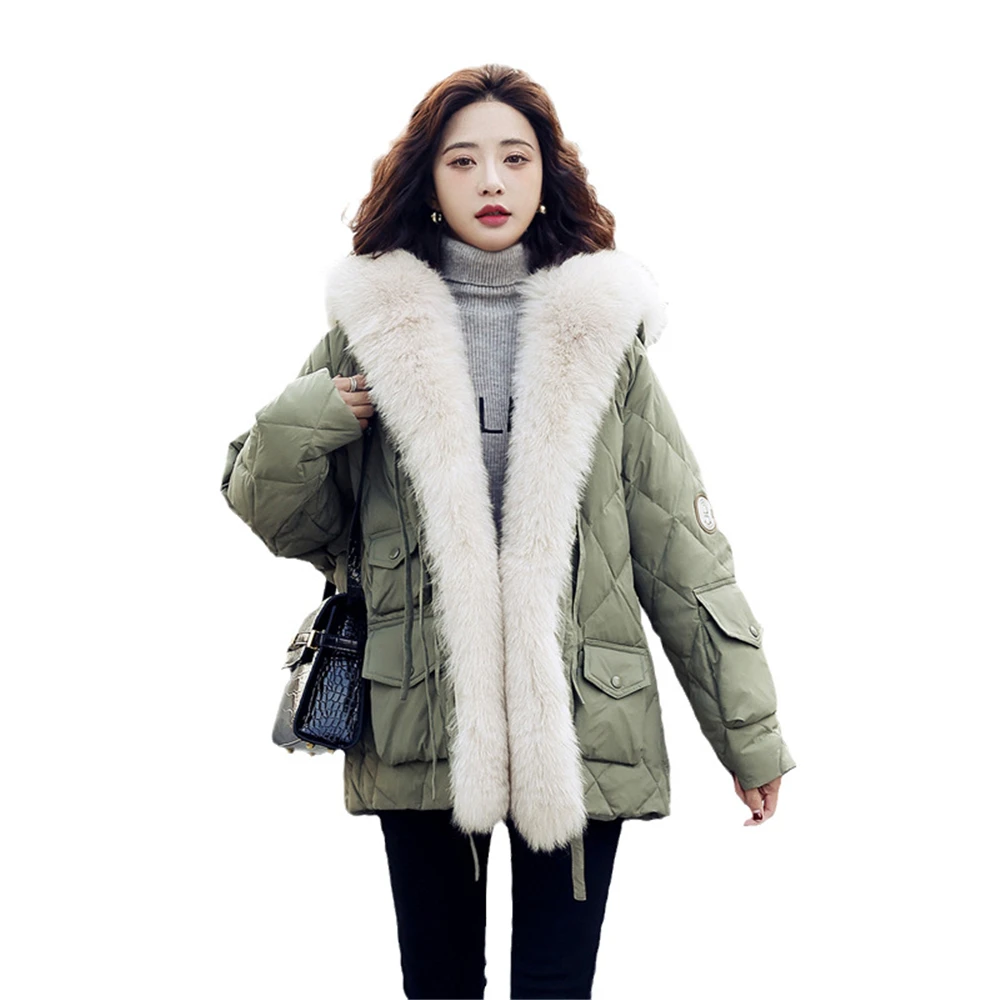 2023 Padded Long Jackets Winter New Women's Down Cotton Coat Casual Fox Fur Collar Thick Warm Hoodies Overcoats Cotton Parkas
2023 Padded Long Jackets Winter New Women's Down Cotton Coat Casual Fox Fur Collar Thick Warm Hoodies Overcoats Cotton Parkas