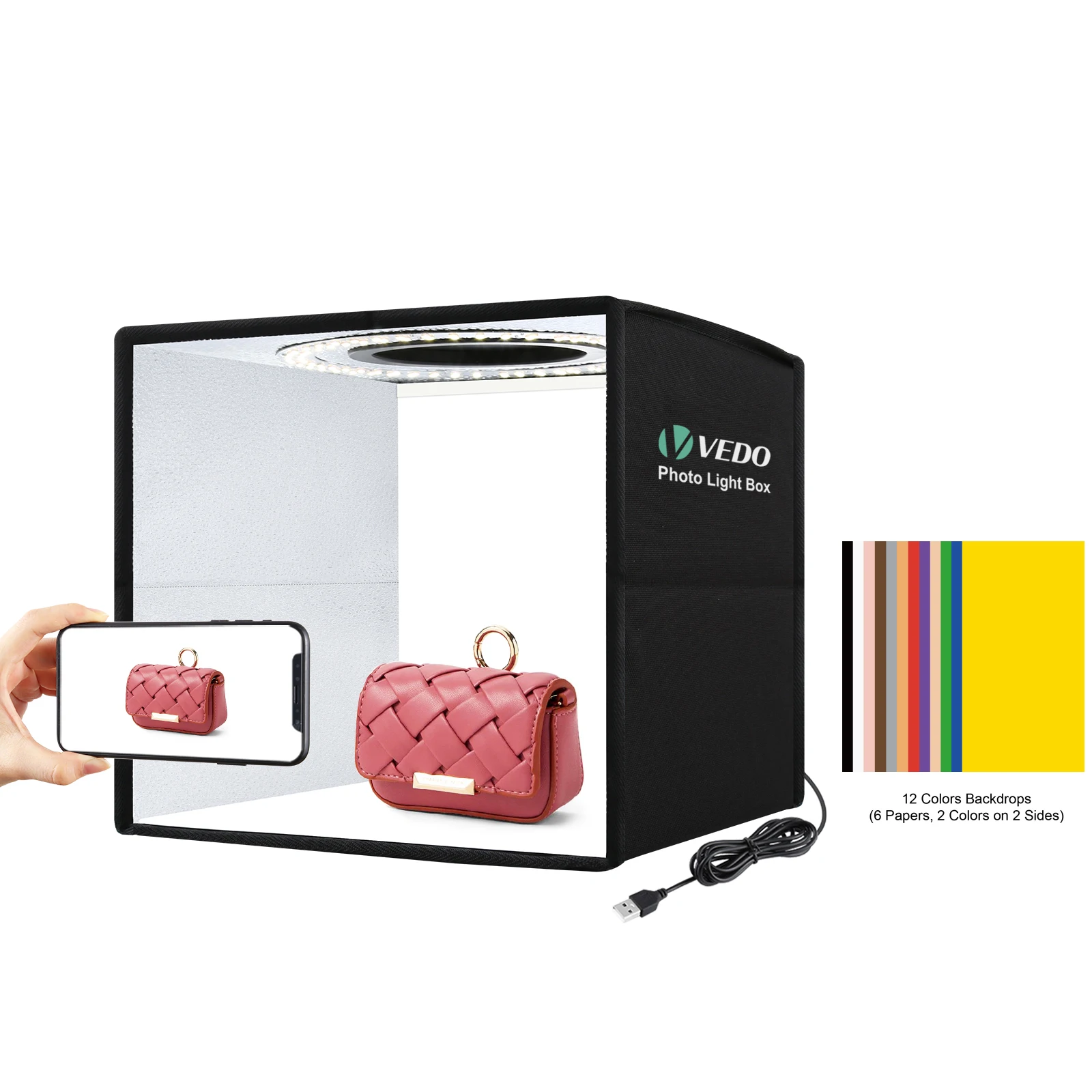 Mini Photo Studio Lightbox 3 Model LED Light Photography Softbox Folding Shooting Tent Box Kit 12 Backdrops Studio Box
Mini Photo Studio Lightbox 3 Model LED Light Photography Softbox Folding Shooting Tent Box Kit 12 Backdrops Studio Box