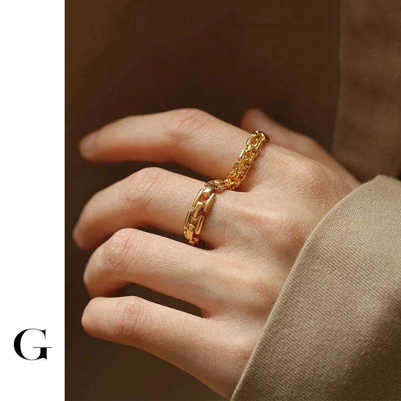 GHIDBK Unique Design Copper Street Style Gold Color Chain Rings for Hip Hop Lovers Trendy Statement Hollow Rings Dainty Jewelry
GHIDBK Unique Design Copper Street Style Gold Color Chain Rings for Hip Hop Lovers Trendy Statement Hollow Rings Dainty Jewelry