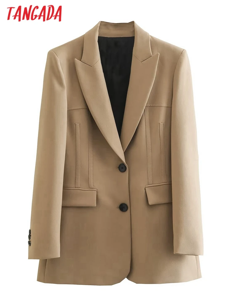 Tangada Women 2022 Fashion Tunic Khaki Blazer Coat Vintage Long Sleeve Female Outerwear Chic Tops QD144
Tangada Women 2022 Fashion Tunic Khaki Blazer Coat Vintage Long Sleeve Female Outerwear Chic Tops QD144