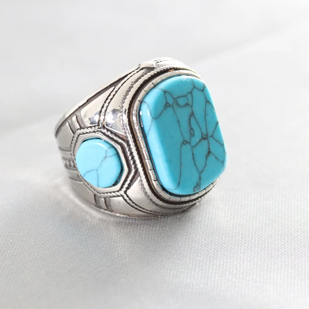 Fashion jewelry stainless steel blue turquoise ring for men, retro accessories personality titanium steel trendy men ring
Fashion jewelry stainless steel blue turquoise ring for men, retro accessories personality titanium steel trendy men ring