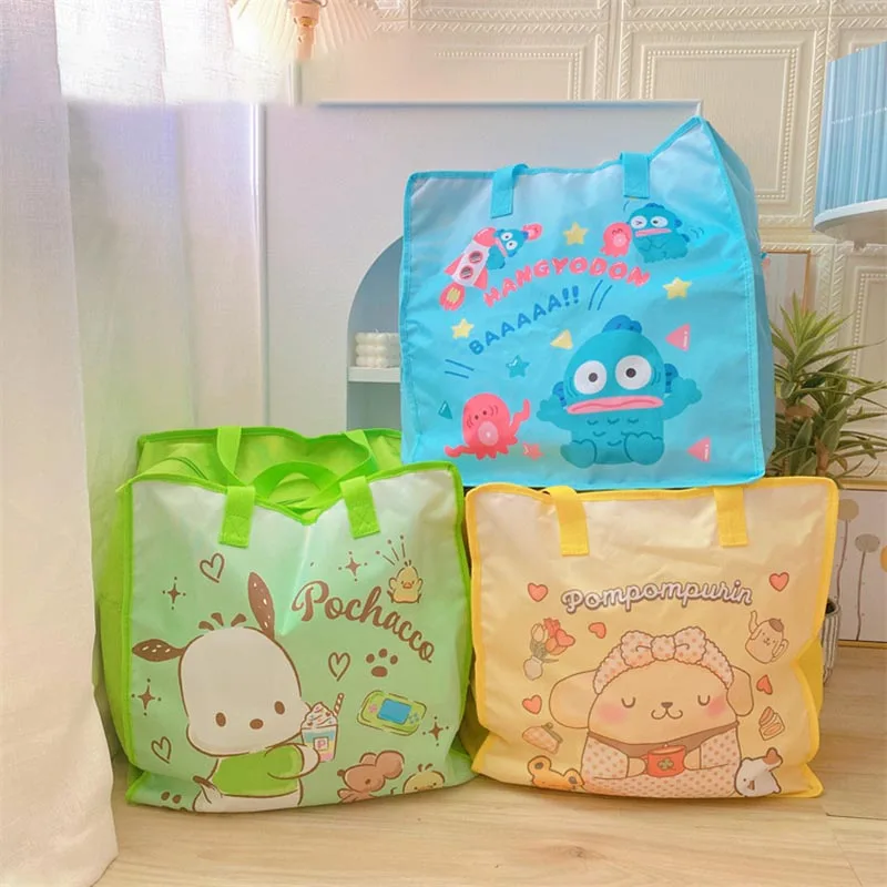 

Kawaii Sanrio дорожная сумка Hellokittys Kuromi Cinnamoroll Mymelody Милая аниме плед сумка для хранения большой емкости упаковочная сумка подарки
