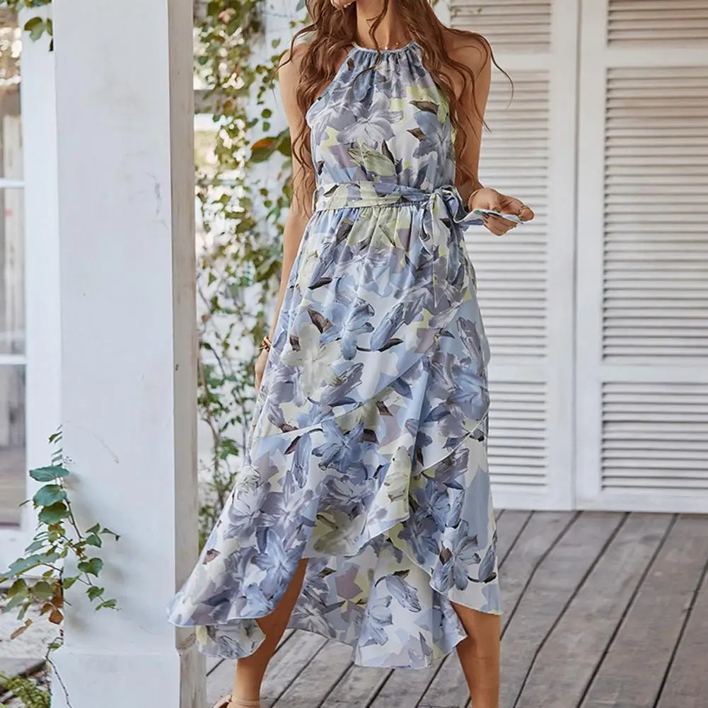 High-quality Female Dress Sexy Slinky Women Dress Women's Boho Split Ruffle Floral Print Dress
High-quality Female Dress Sexy Slinky Women Dress Women's Boho Split Ruffle Floral Print Dress