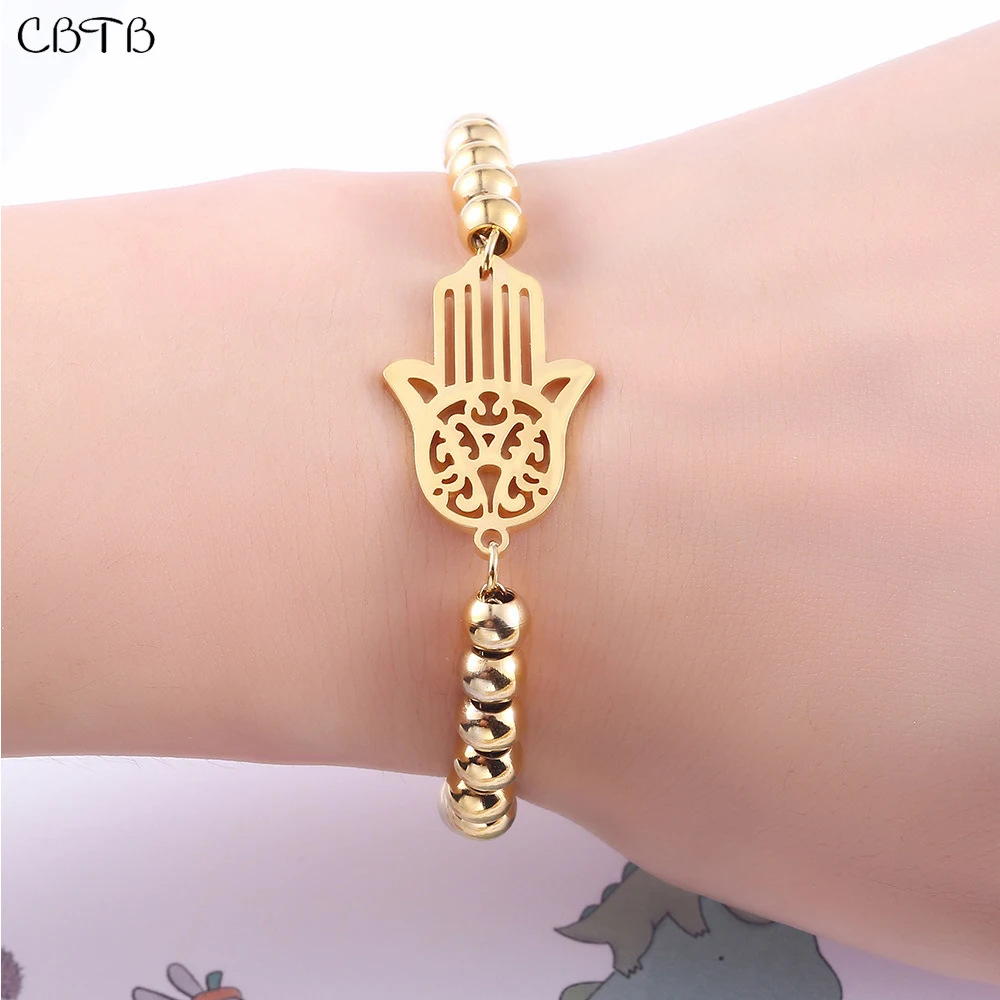 New Fashion Stainless Steel Beaded Bracelet for Women Punk Gothic Gold Color Hand Charm Bracelets Jewelry Accessories Wholesale
New Fashion Stainless Steel Beaded Bracelet for Women Punk Gothic Gold Color Hand Charm Bracelets Jewelry Accessories Wholesale
