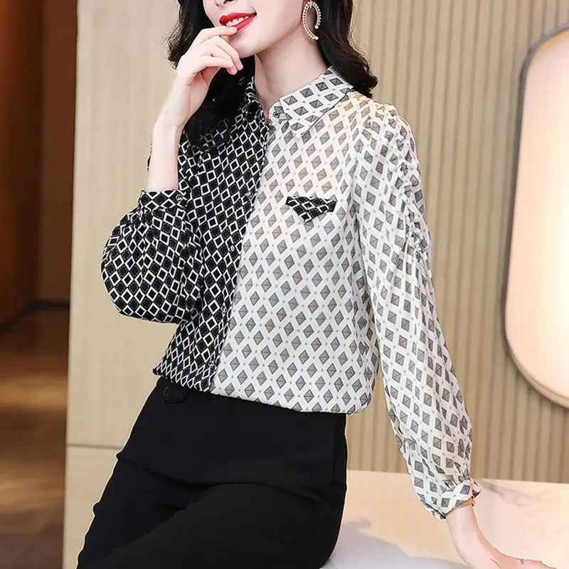 Fashion stitching printing shirt female 2022 spring new high-end foreign-lived long sleeve o neck casual blouse shirt femlae top
Fashion stitching printing shirt female 2022 spring new high-end foreign-lived long sleeve o neck casual blouse shirt femlae top