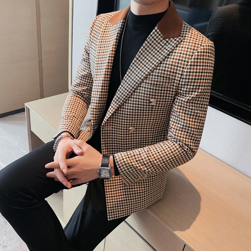 British Style Slim Fit Houndstooth Blazers 2023 Fashion Men Business Office Wedding Dress Suit Jacket High Quality Male Blazer
British Style Slim Fit Houndstooth Blazers 2023 Fashion Men Business Office Wedding Dress Suit Jacket High Quality Male Blazer