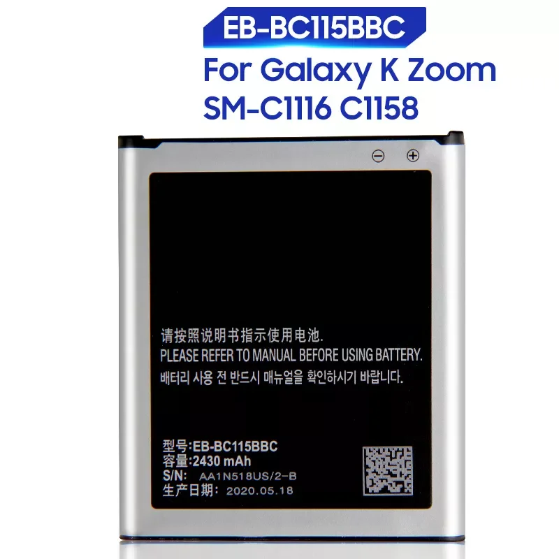 NEW2023 Replacement Battery For Samsung Galaxy K Zoom C1158 C1115 SM-C1116 Genuine EB-BC115BBE EB-BC115BBC with NFC 2430mAh
NEW2023 Replacement Battery For Samsung Galaxy K Zoom C1158 C1115 SM-C1116 Genuine EB-BC115BBE EB-BC115BBC with NFC 2430mAh