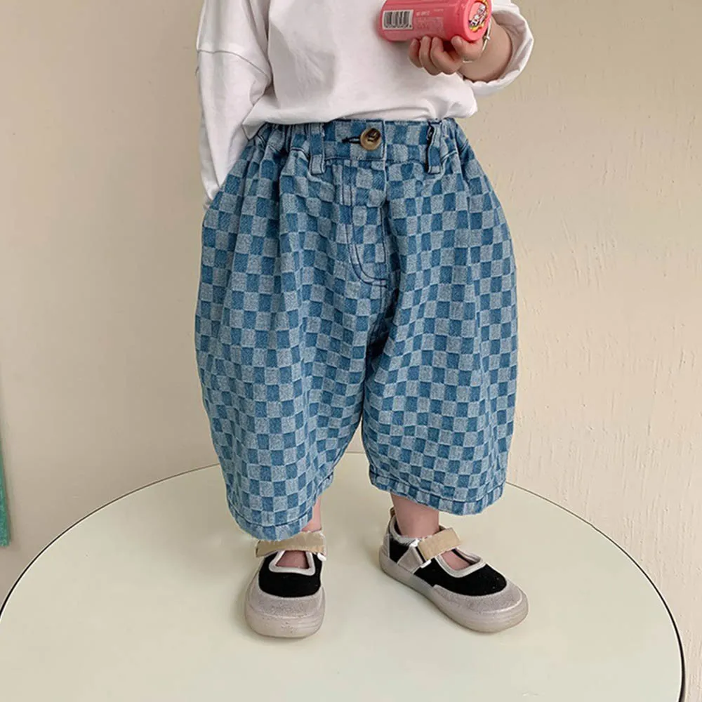 Melario Kids Pants Clothes Spring and Autumn Children's Loose Fashion Pants Korean Checkerboard Plaid Denim Casual Ninth Pants
Melario Kids Pants Clothes Spring and Autumn Children's Loose Fashion Pants Korean Checkerboard Plaid Denim Casual Ninth Pants