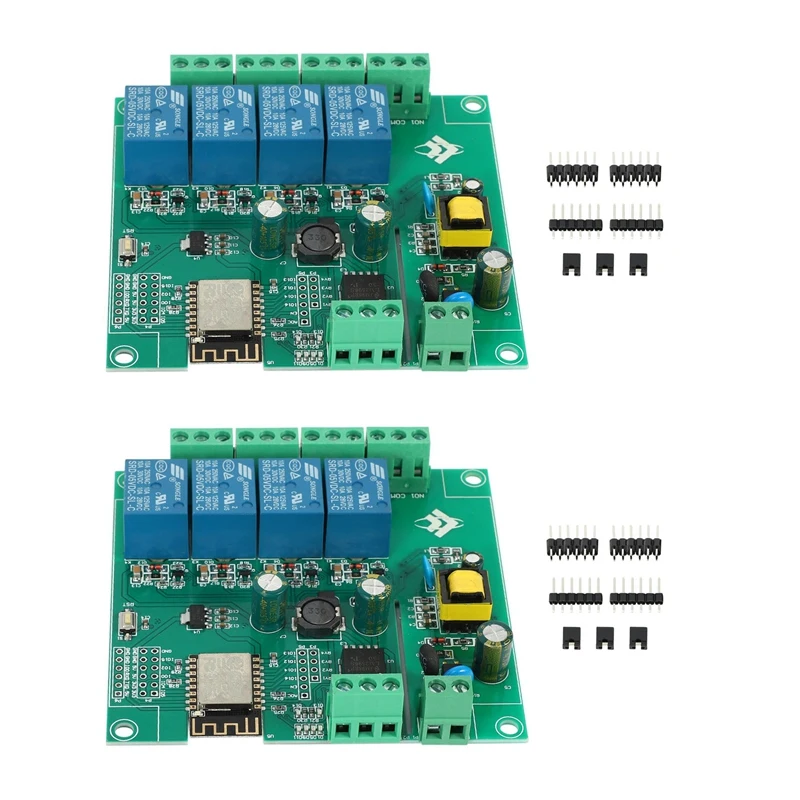 2X ESP8266 Wireless WIFI 4 Channel Relay Module ESP-12F Wifi Development Board For Arduino AC/DC 5V/8-80V Power Supply
2X ESP8266 Wireless WIFI 4 Channel Relay Module ESP-12F Wifi Development Board For Arduino AC/DC 5V/8-80V Power Supply