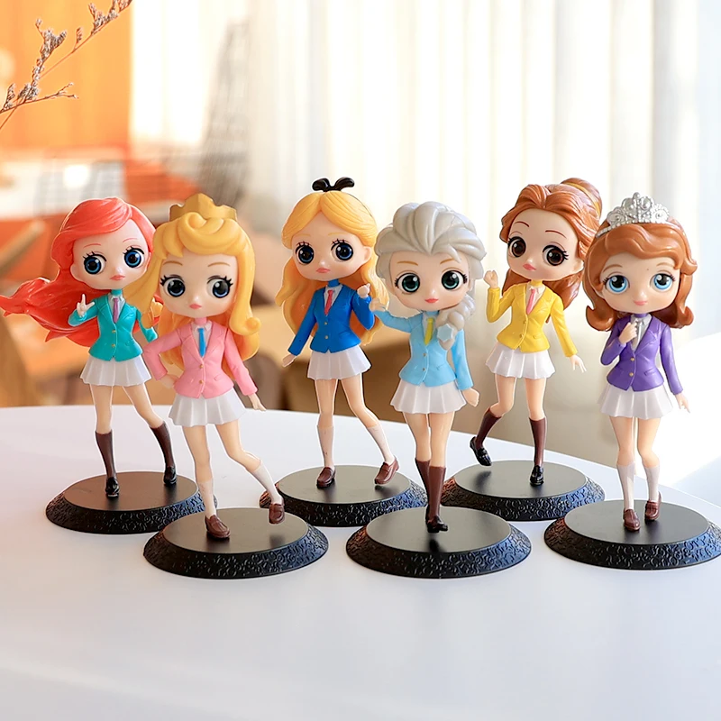 6PCS/set Elsa Sofia Mermaid Ariel Belle Alice PVC Anime Dolls Collectible School Uniform Q Version Model Toy birthday present
6PCS/set Elsa Sofia Mermaid Ariel Belle Alice PVC Anime Dolls Collectible School Uniform Q Version Model Toy birthday present