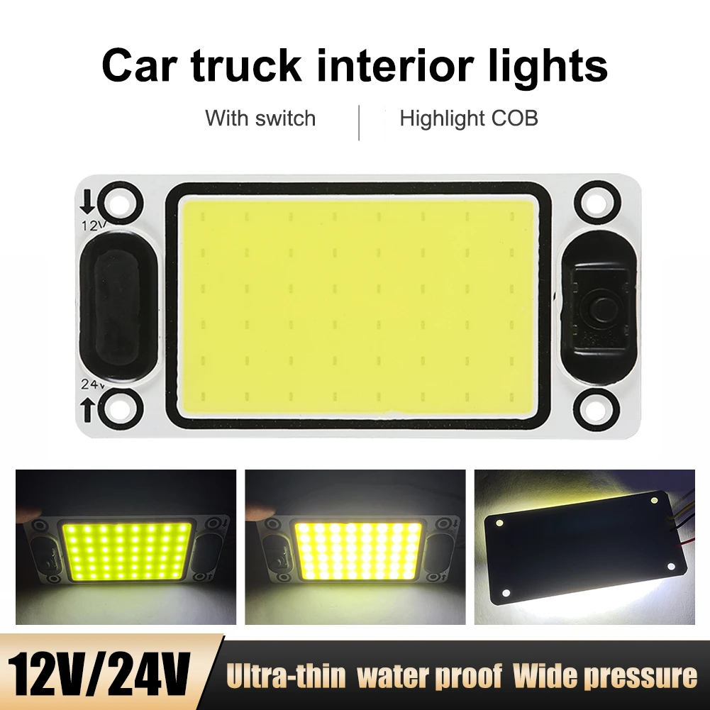 White COB Car Interior Light 48LED Panel Dome Light 12-24V Universal Interior Reading Light High Brightness Roof Ceiling Light
White COB Car Interior Light 48LED Panel Dome Light 12-24V Universal Interior Reading Light High Brightness Roof Ceiling Light