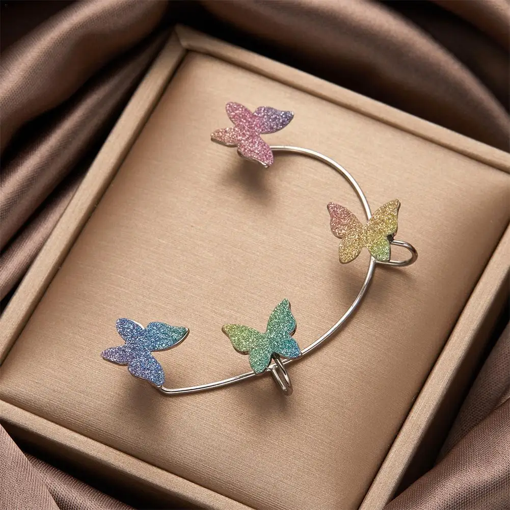 Korean Sweet Sparkling Butterfly Ear Cuff Earrings for Women Girls Fashion Non Piercing Ear Clip Ear-hook Party Wedding Jewelry
Korean Sweet Sparkling Butterfly Ear Cuff Earrings for Women Girls Fashion Non Piercing Ear Clip Ear-hook Party Wedding Jewelry