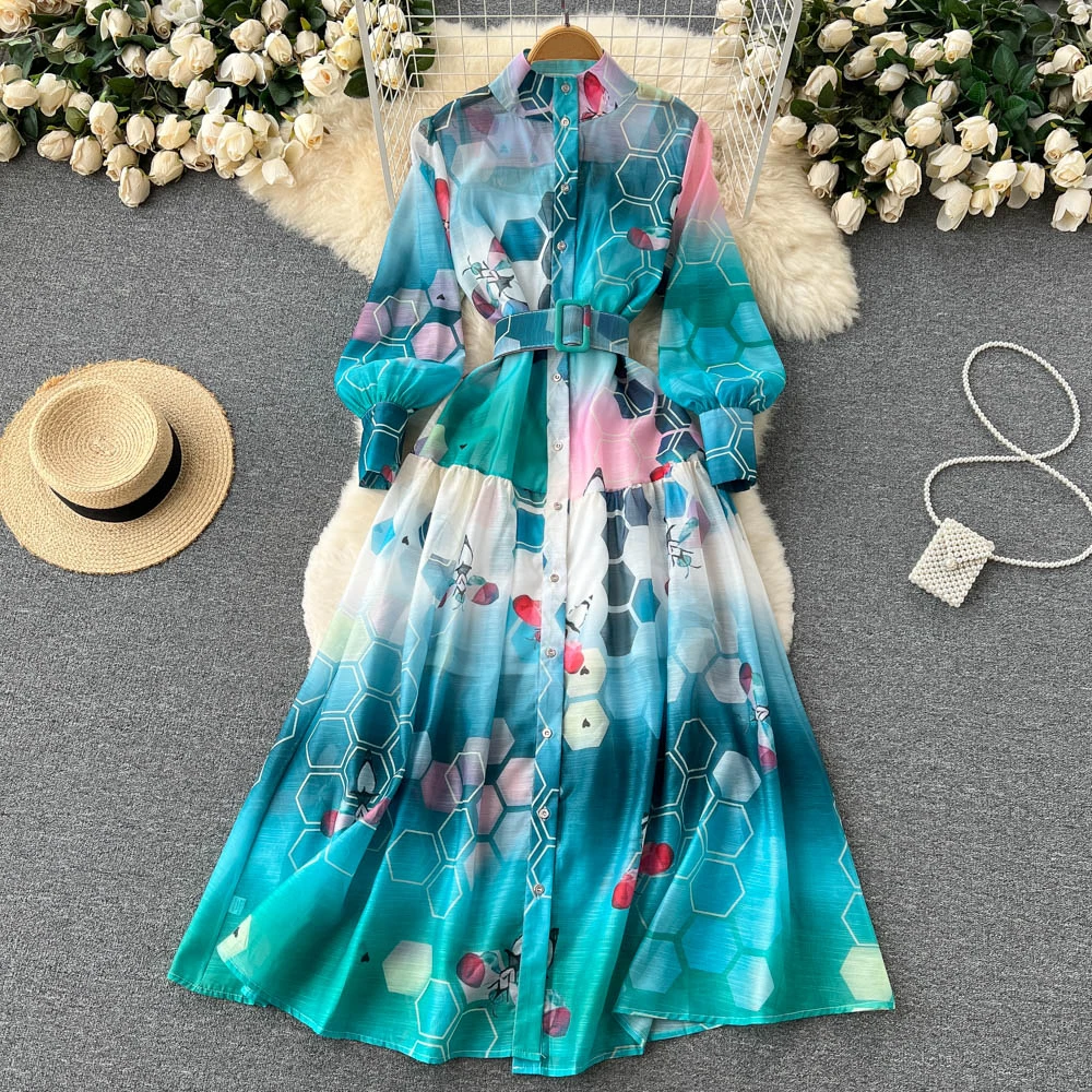 Clothland Women Elegant Print Shirt Dress Two Piece Set Long Sleeve Bow Tie Sashes Vintage Vestido Maxi LA475
Clothland Women Elegant Print Shirt Dress Two Piece Set Long Sleeve Bow Tie Sashes Vintage Vestido Maxi LA475